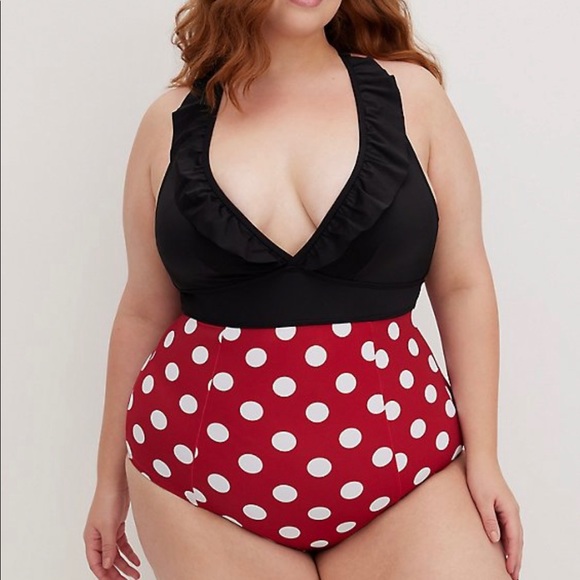 TORRID RUFFLED ONE-PIECE SWIMSUIT - DISNEY MINNIE MOUSE SIZE 4! - Picture 1 of 5